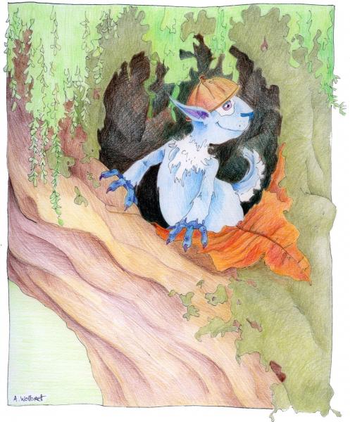 The Blue Squirrel - Color Pencils